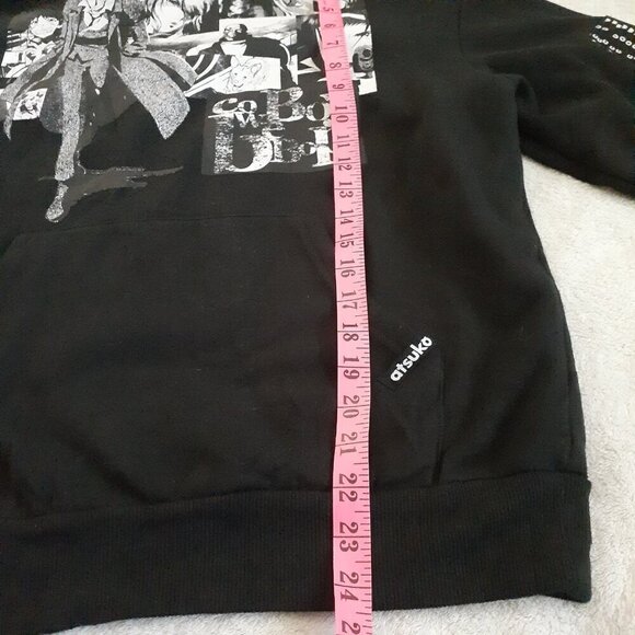 Atsuko Unisex Women's Size XS Cowboy Bebop 90's Anime Black White Hooded Sweater - Picture 13 of 13